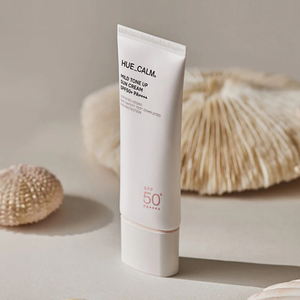 Hue Calm Mild Tone Up Sun Cream SPF50+ PA++++ | Vegan, Tone-Up Glow, Sensitive Skin