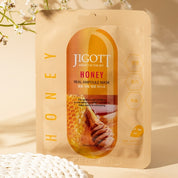 JIGOTT Honey Real Ampoule Mask, Nourishing + Moisture Barrier Repair, Propolis & Honey