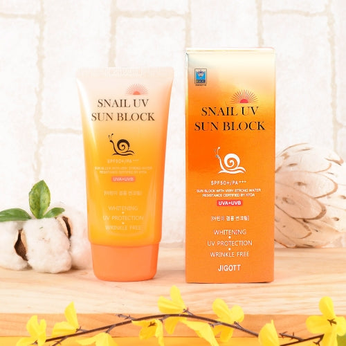Jigott Snail UV Sunscreen – SPF50+ PA+++ Daily Sunscreen with Snail Mucin
