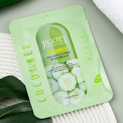 JIGOTT Cucumber Real Ampoule Mask, Cooling + Moisturizing + Pore Calming
