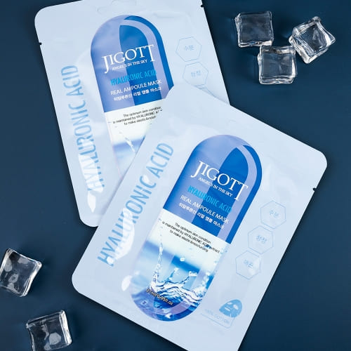 Jigott Hyaluronic Acid Real Ampoule Mask, Deep Hydration, Skin Elasticity