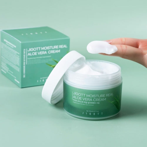 Jigott Aloe Vera Soothing Cream — Moisture Barrier + Calming — Aloe Vera Leaf Extract + Niacinamide