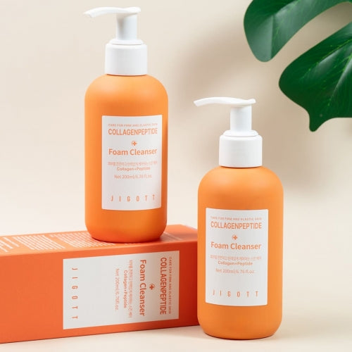 Jigott Collagen Peptide Foam Cleanser – Deep Hydration + Firming + Peptide-Rich Skincare