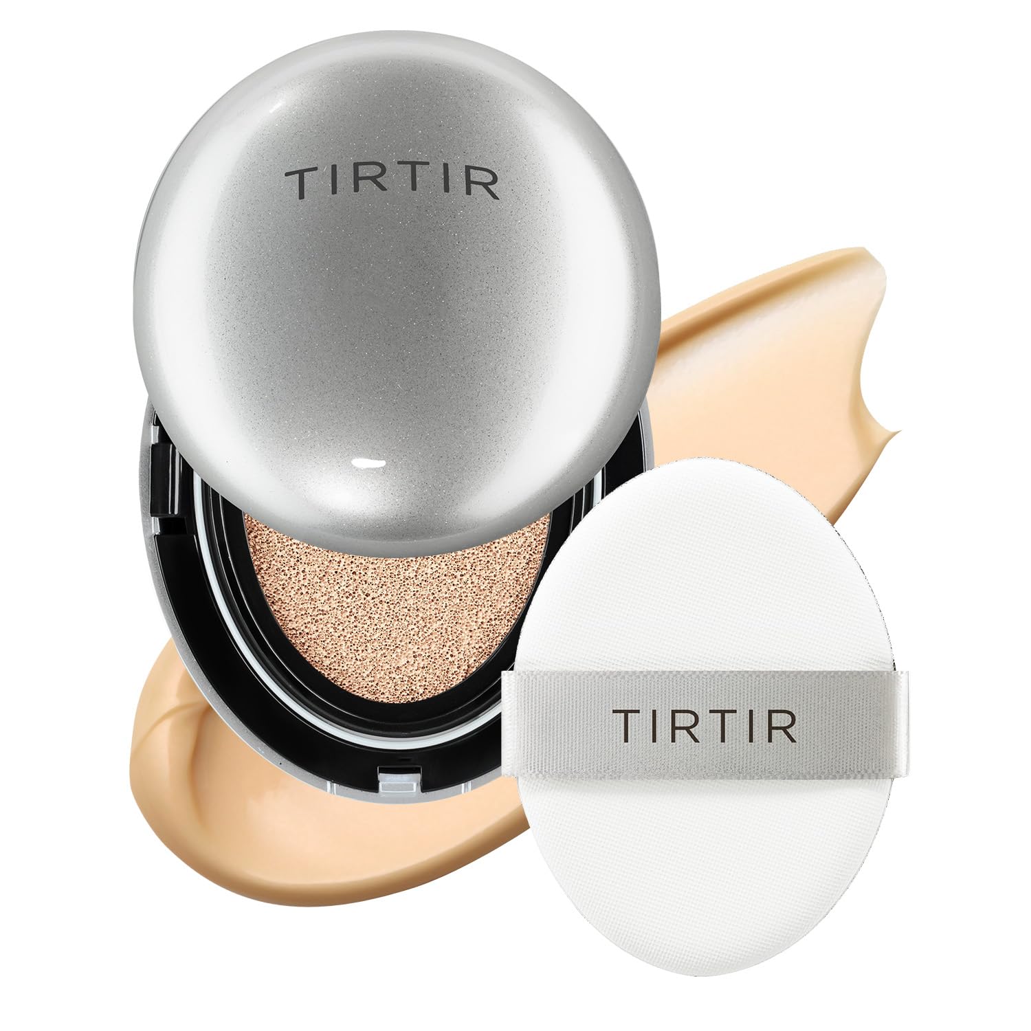 TIRTIR Aura Silver Cushion Foundation - Semi-Glow Finish + Radiant Coverage + Hydration