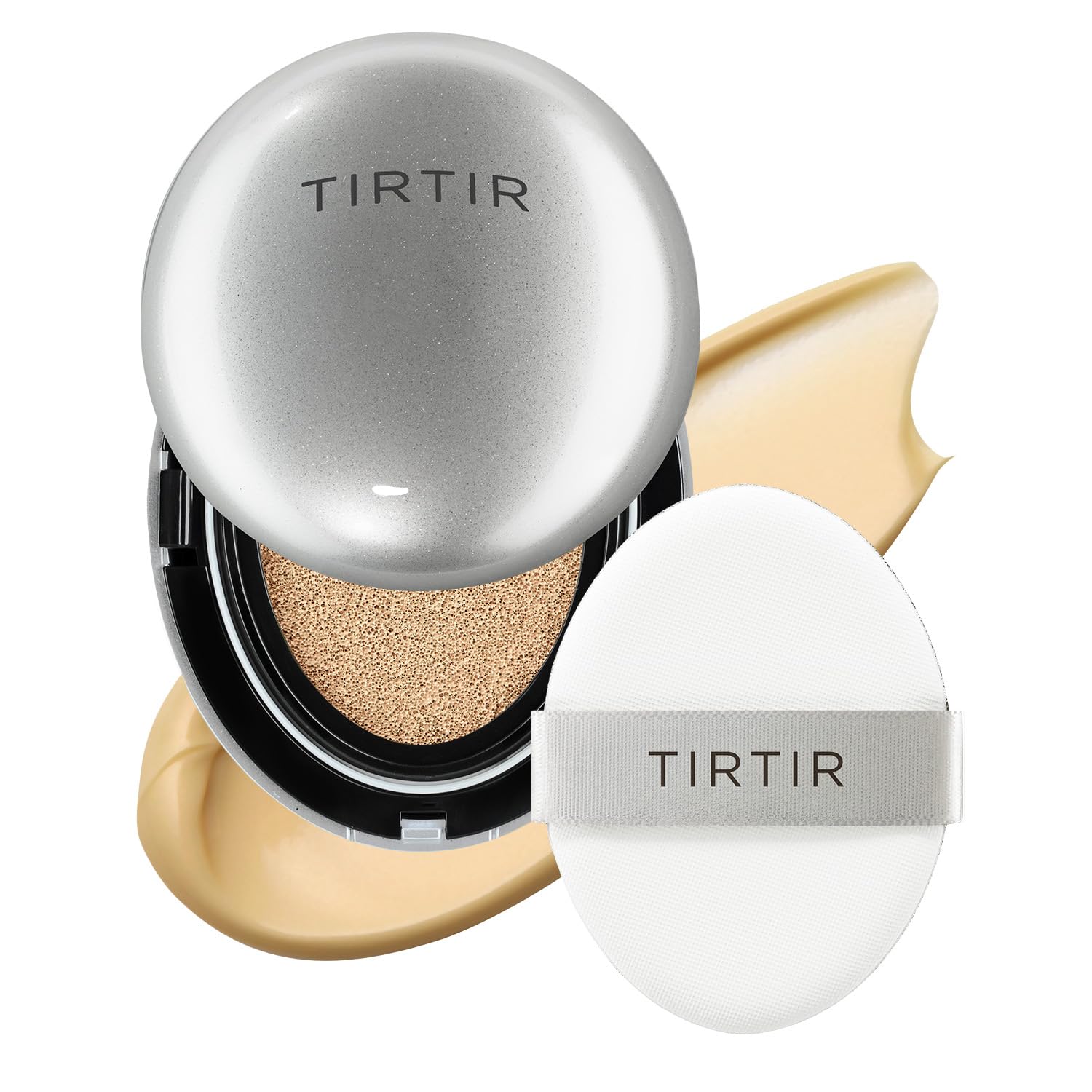 TIRTIR Aura Silver Cushion Foundation - Semi-Glow Finish + Radiant Coverage + Hydration