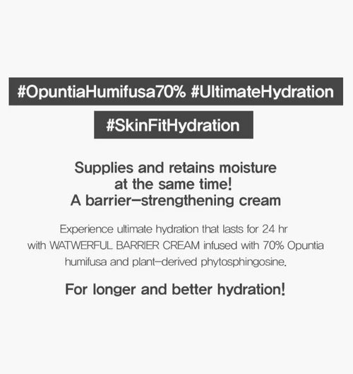Hue Calm Waterful Calm Barrier Cream — 70% Opuntia + 24-Hour Hydration — Vegan Moisturizer for Sensitive Skin