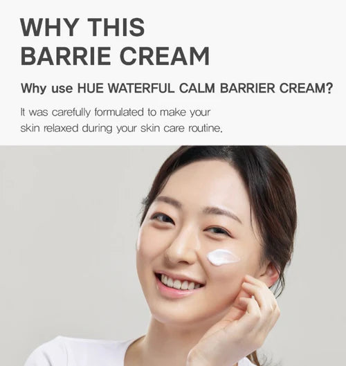Hue Calm Waterful Calm Barrier Cream — 70% Opuntia + 24-Hour Hydration — Vegan Moisturizer for Sensitive Skin
