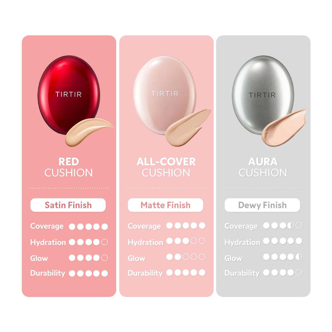 TIRTIR Pink Cushion Foundation - Full Coverage + Matte Finish + Long Wear