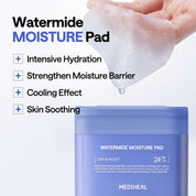 Mediheal Watermide Moisture Toner Pad – Hydrating Vegan Pads with Glacial Water & Forget-Me-Not Flower