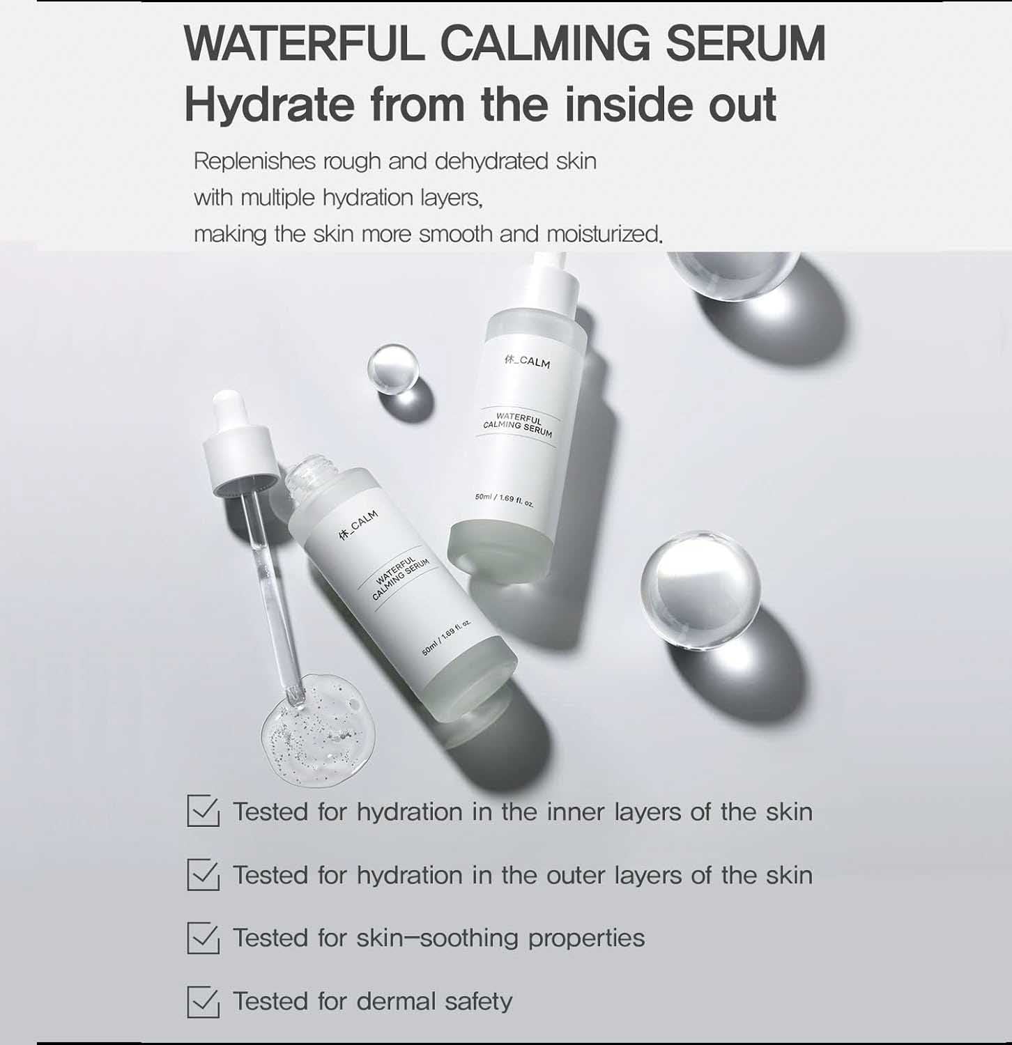 Hue Calm Waterful Calming Serum – Vegan Hydrating & Soothing Serum for Oily & Acne-Prone Skin