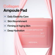 Mediheal Collagen Ampoule Toner Pad – Firming Vegan Pads with Collagen & Ceramide for Wrinkle Care