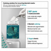 Mediheal Madecassoside Blemish Repair Mask – 98% Cica + Hydration + Soothing | (Pack of 10)
