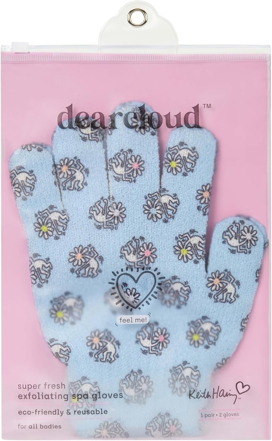 Dearcloud x Keith Haring Exfoliating Gloves — Reusable Loofah Gloves for Smooth Skin