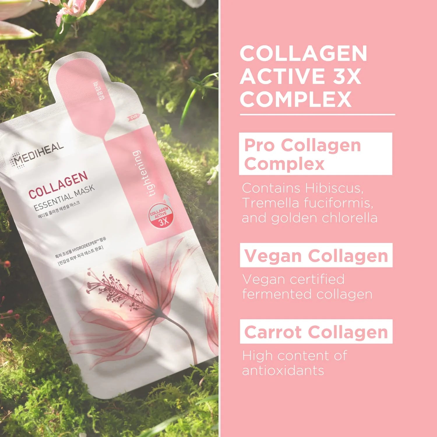 Mediheal Collagen Essential Mask – Hydrogel Sheet Mask with Collagen & Milk Protein for Lifting & Firming (Pack of 10)