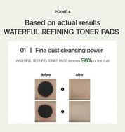 Hue Calm Waterful Refining Toner Pads – Vegan Toner Pad for Sensitive Skin, Kombucha Essence & Pore Care – 90 Pads