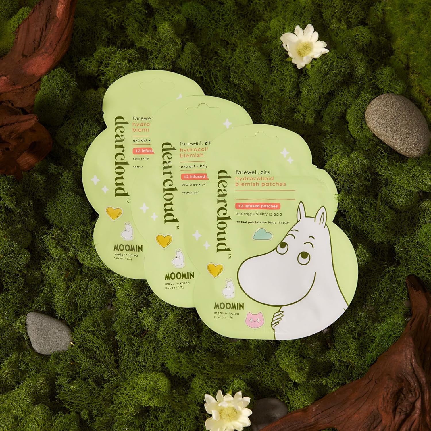 Dearcloud x Moomin Blemish Patch — 36ct Acne Spot Treatment with Salicylic Acid