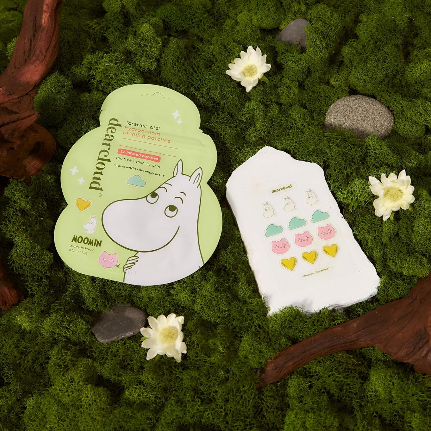 Dearcloud x Moomin Blemish Patch — 36ct Acne Spot Treatment with Salicylic Acid