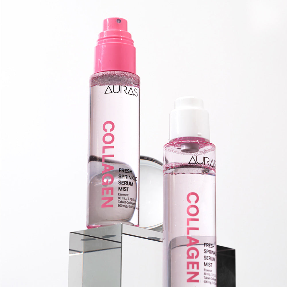 AURAS Fresh Sprinkle Serum Mist 60ml – Oxygen Bubble Glow Mist with Bakuchiol, Collagen, Vitamin C, Glutathione