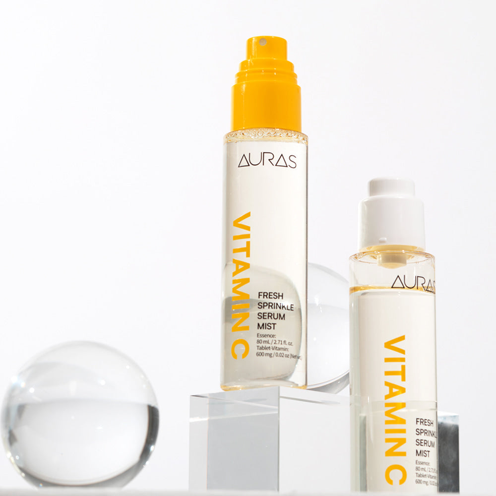 AURAS Fresh Sprinkle Serum Mist 60ml – Oxygen Bubble Glow Mist with Bakuchiol, Collagen, Vitamin C, Glutathione