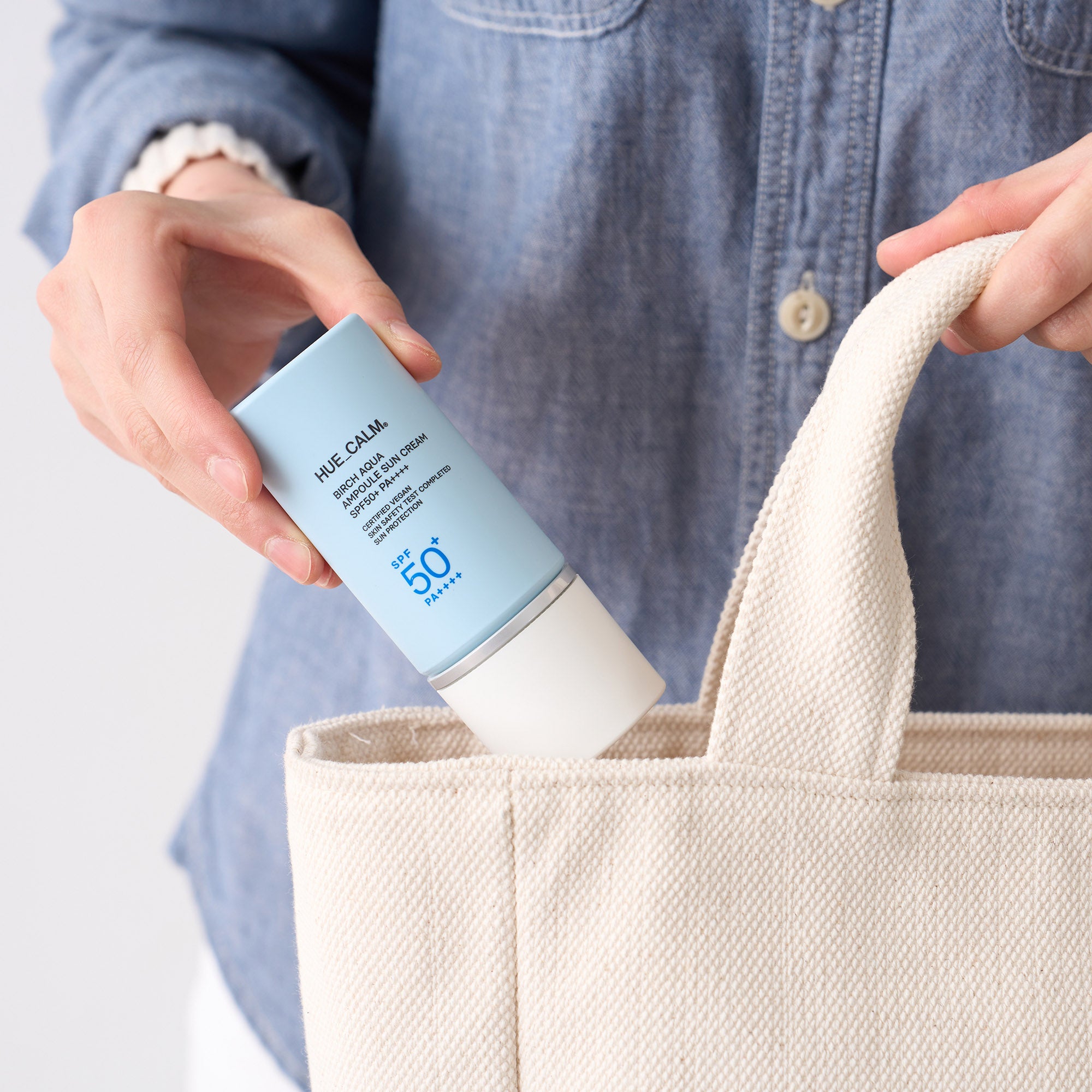 Hue Calm Birch Aqua Ampoule Sun Cream – Vegan SPF 50+ PA++++ Daily UV Protection with Birch Juice & Niacinamide