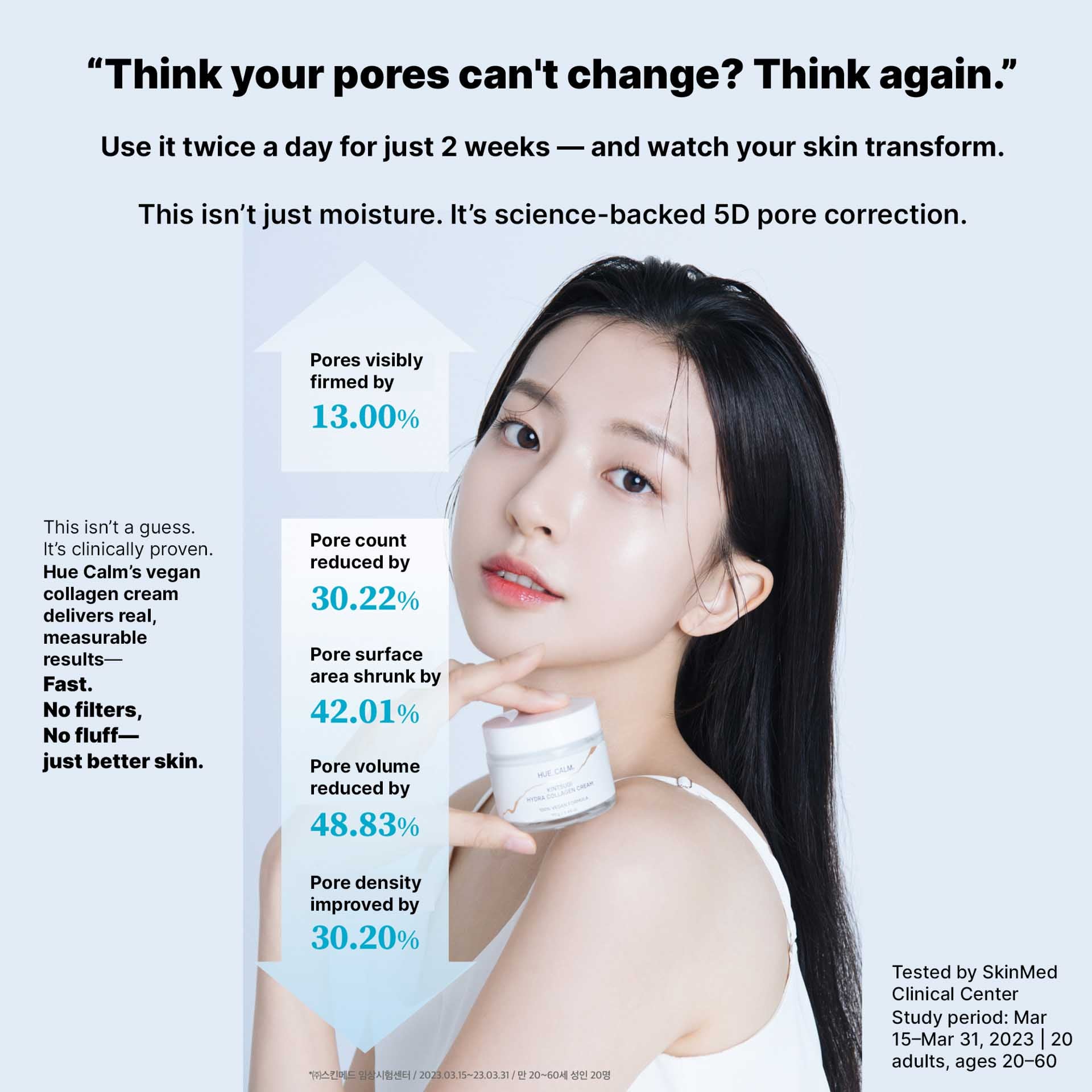 Hue Calm Hydra Collagen Cream – Korean Skincare Vegan Pore Care & Hydration