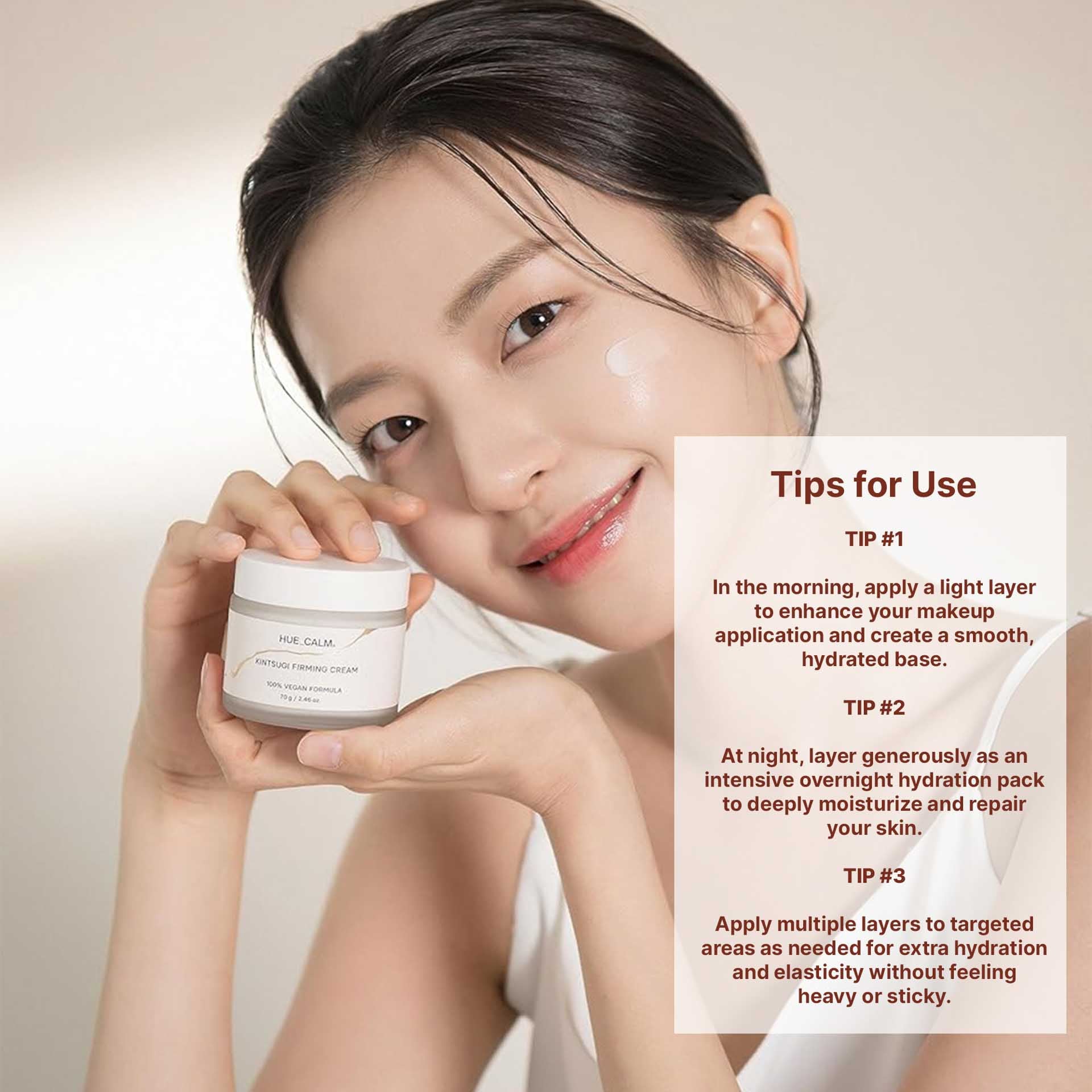 Hue Calm Kintsugi Firming Cream – Vegan Collagen Moisturizer for Wrinkles, Elasticity & Sensitive Skin