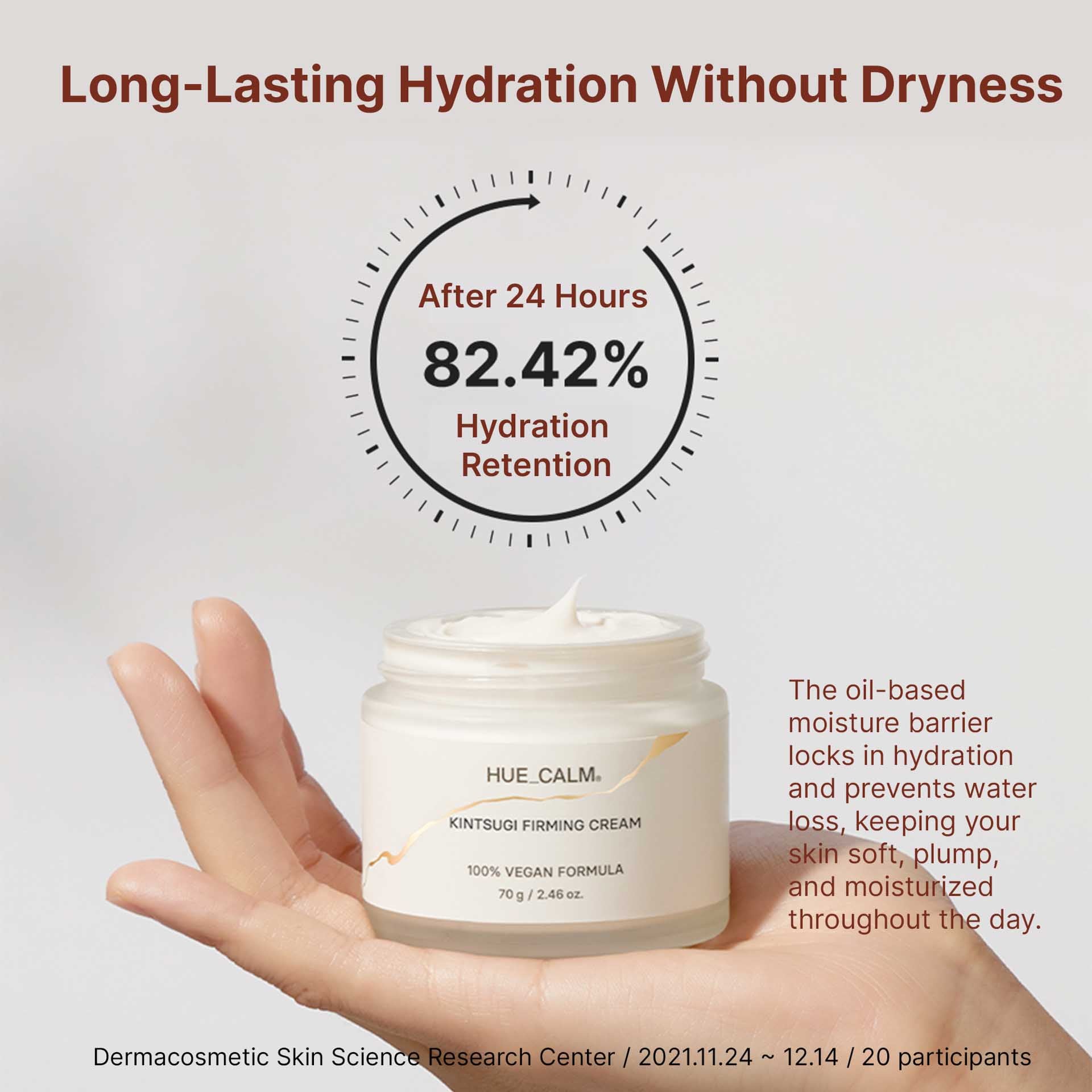 Hue Calm Kintsugi Firming Cream – Vegan Collagen Moisturizer for Wrinkles, Elasticity & Sensitive Skin
