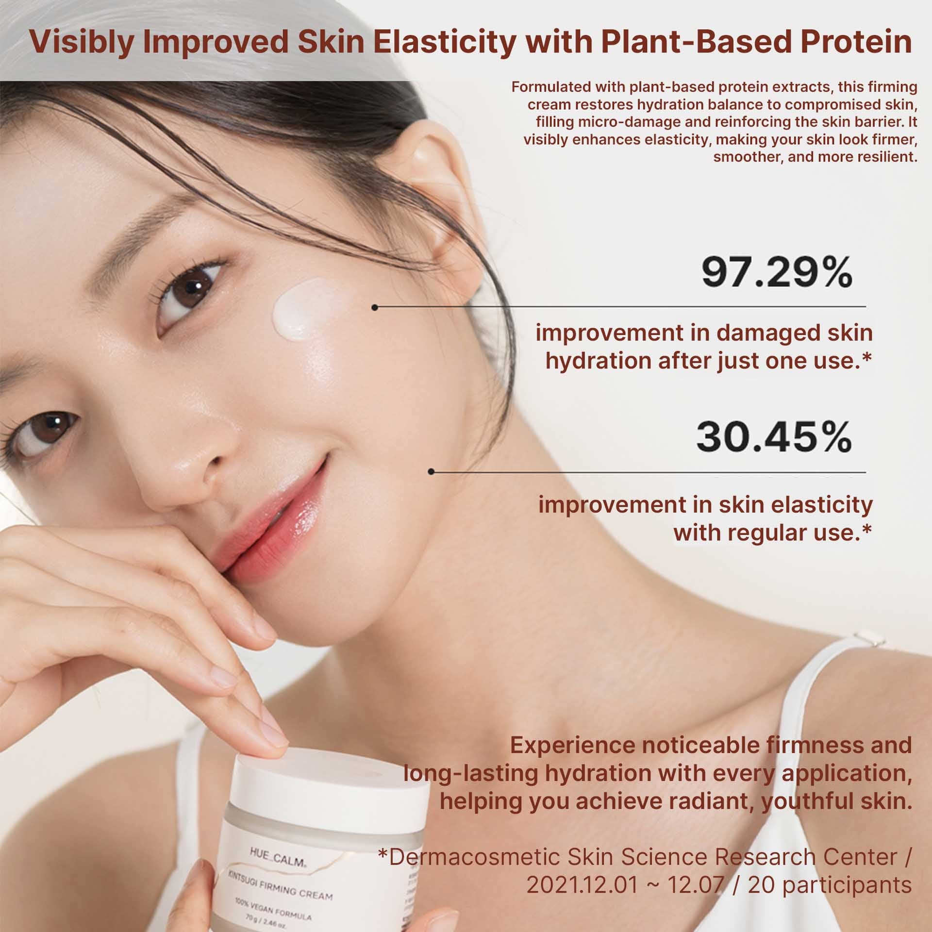 Hue Calm Kintsugi Firming Cream – Vegan Collagen Moisturizer for Wrinkles, Elasticity & Sensitive Skin