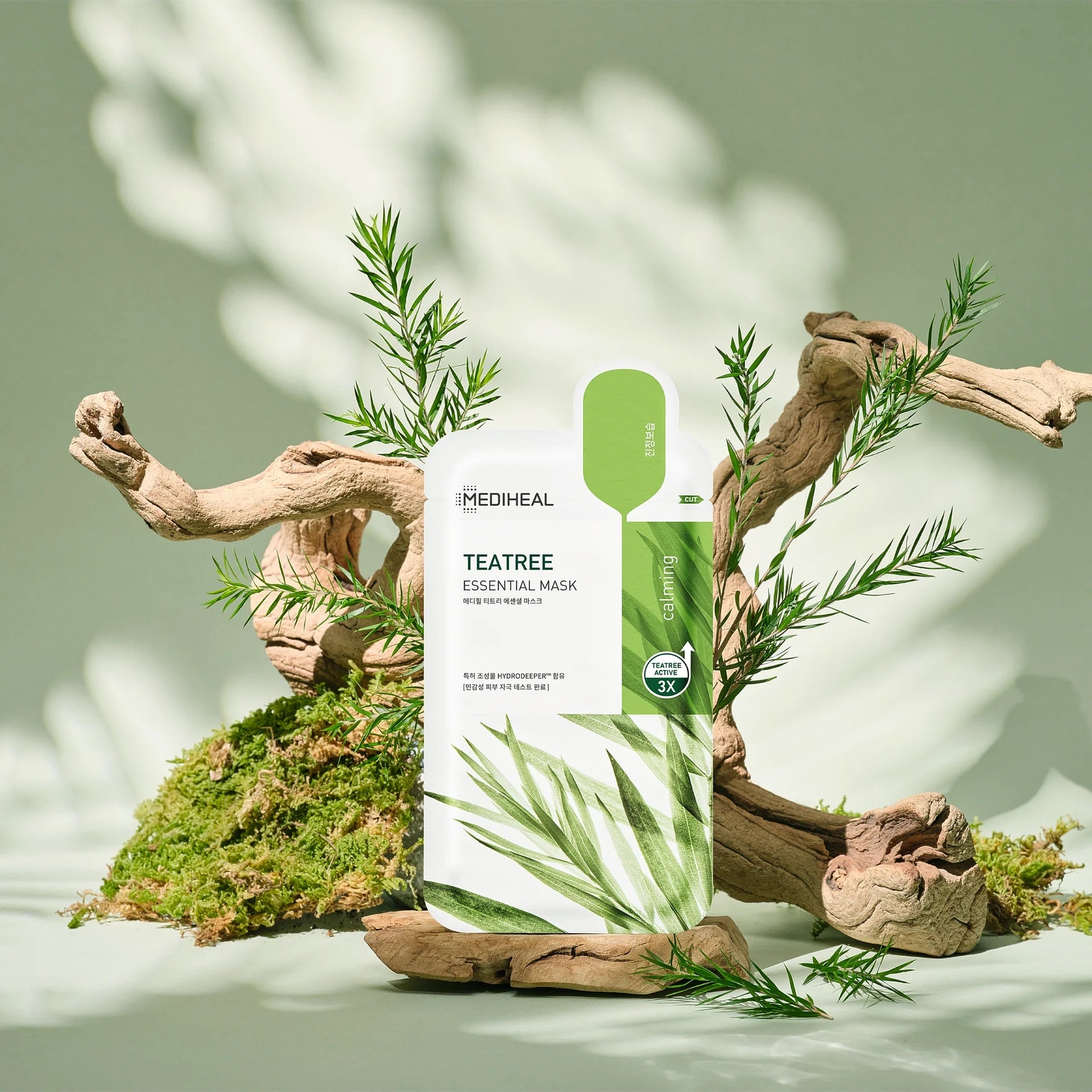 Mediheal Tea Tree Essential Mask – Calming Sheet Mask with Tea Tree, Centella, and Chamomile | (Pack of 10)