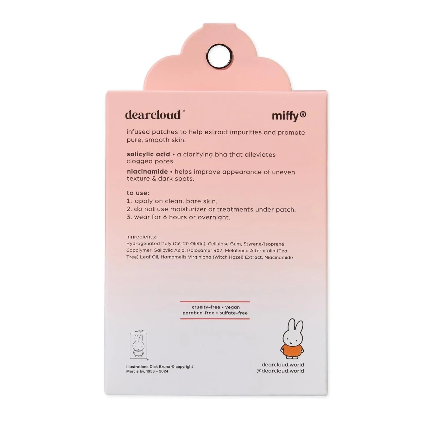 Dearcloud x Miffy Blemish Patch — 36ct Spot Treatment with Salicylic Acid & Niacinamide